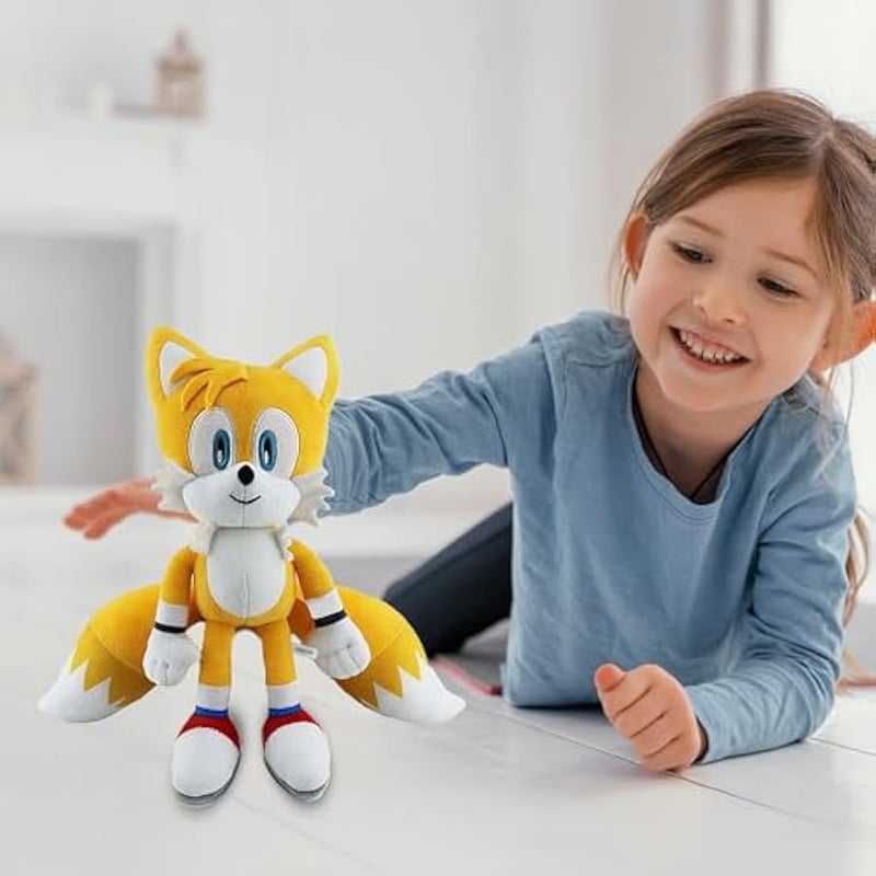 Yellow Sonic Plush Action Figure Animal Hedgehog Super Sonic Ray Flying Squirrel Movie Plush Gift Plush for Kids Boys & Girls Sonic The Hedgehog Toy Tails Plush, Knuckles Plush 12 Inches - Image 5
